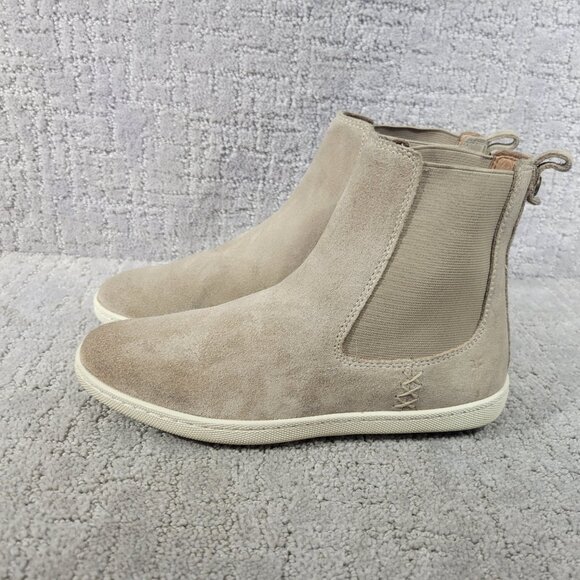 Frye Melissa Women's Size US 6 M Beige Pull On Suede Leather Ankle Chelsea Boots - Picture 1 of 9
